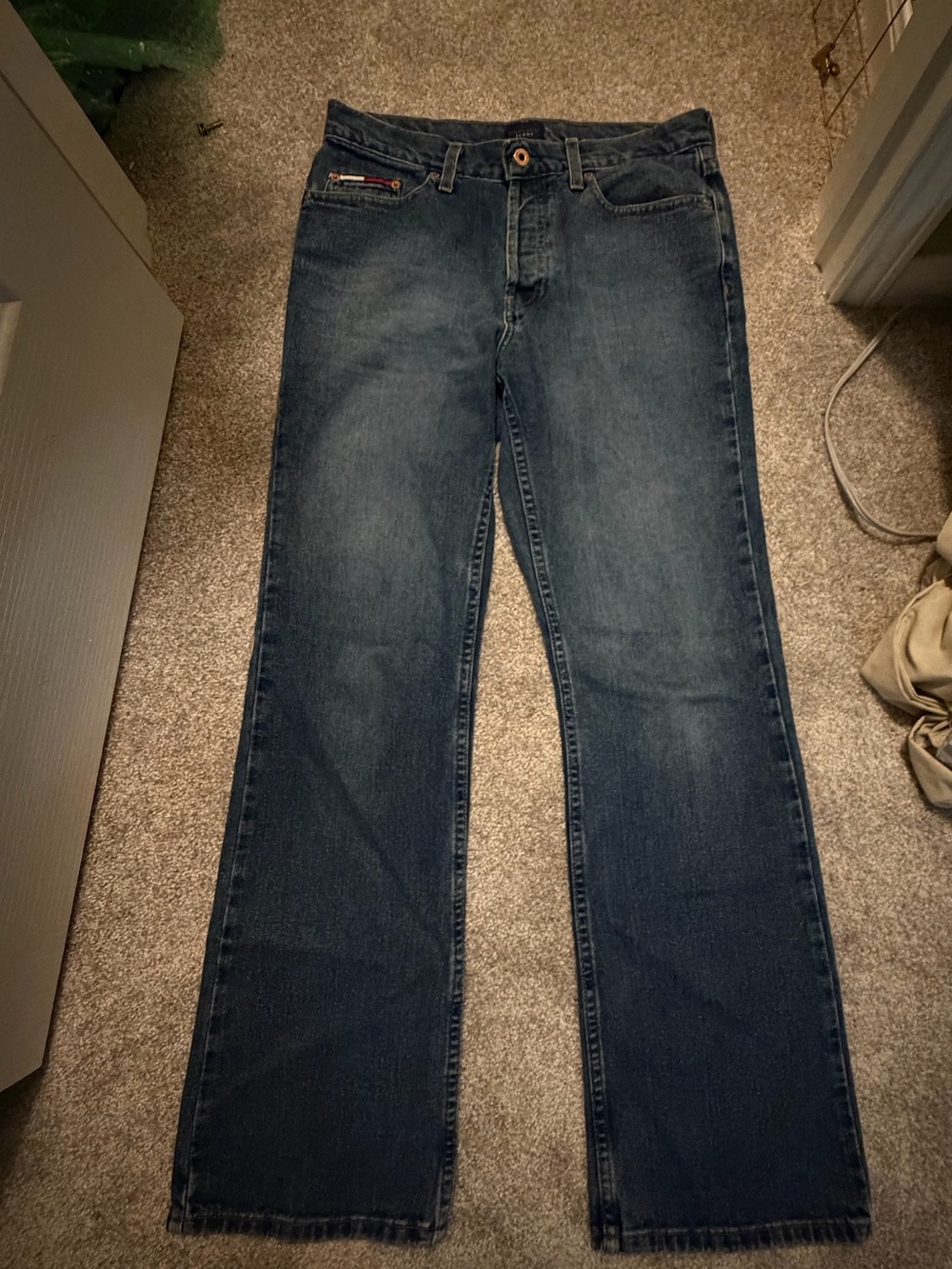 Tommy Hilfiger Men's Dark Blue Bootcut Jeans